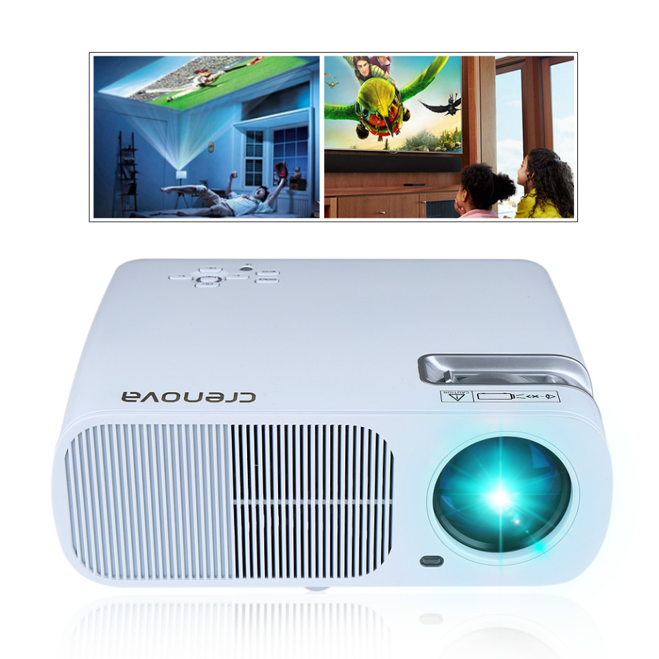 1080P Supported HD Home Projector Portable Mini Video Projector Roku Fire Stick iPad PS Crenova XPE496 Upgraded Projector +80% Lumens iPhone TV Mac Compatible with PC 